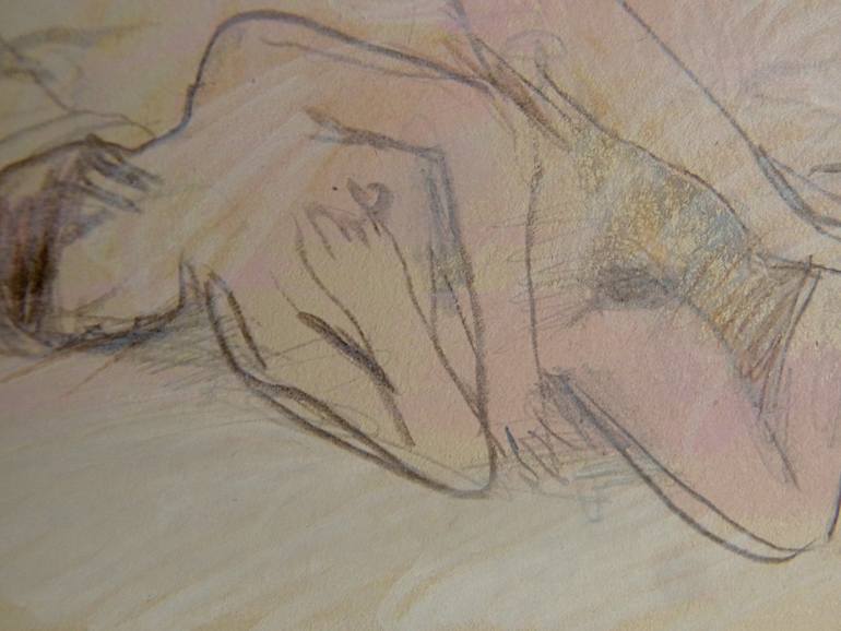 Original Figurative Nude Drawing by Frederic Belaubre