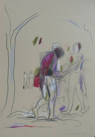 Original Minimalism People Drawings by Frederic Belaubre