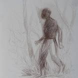 The walker, pencil sketch by Frederic Belaubre