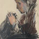 The woman with the little cat by Frederic Belaubre