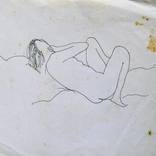 Reclining nude, the old life sketch by Frederic Belaubre