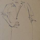 Portrait of a woman, life sketch on two sides by Frederic Belaubre