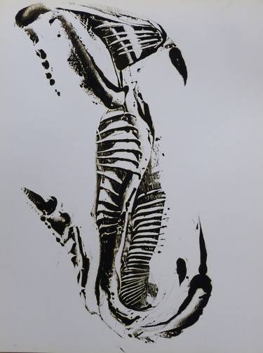 Original Abstract Animal Printmaking by Frederic Belaubre