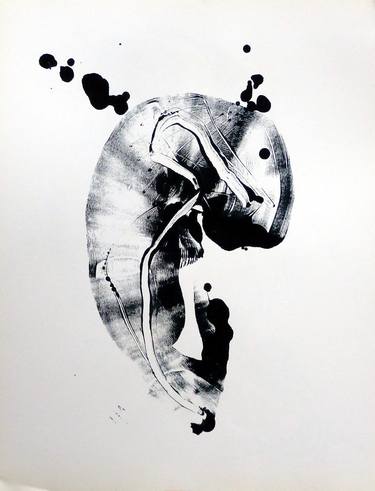 Original Abstract Animal Printmaking by Frederic Belaubre