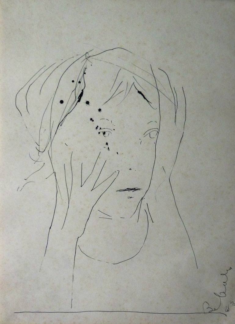 Original Figurative Portrait Drawing by Frederic Belaubre