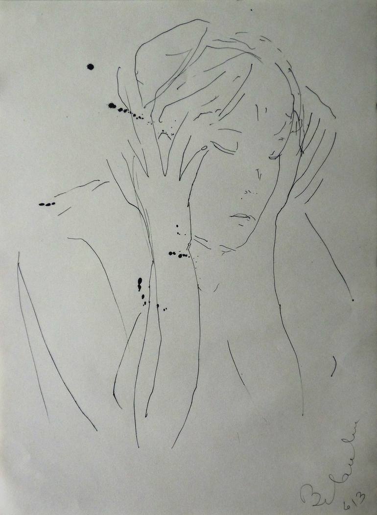 Original Figurative Portrait Drawing by Frederic Belaubre