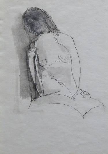 Print of Portraiture Nude Drawings by Frederic Belaubre