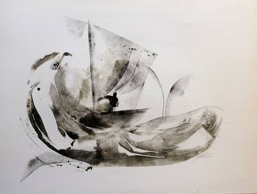 (SOLD) The Whale, monoprint / monotype thumb