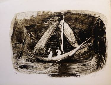 Print of Sailboat Printmaking by Frederic Belaubre