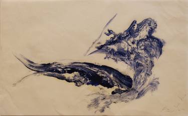 The Whale 1, monoprint on Chinese paper  -Monotype SOLD thumb