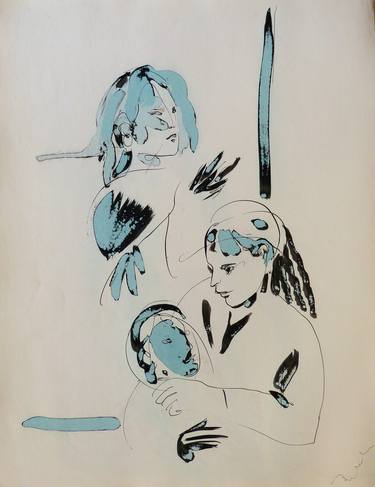Original Figurative Children Drawings by Frederic Belaubre