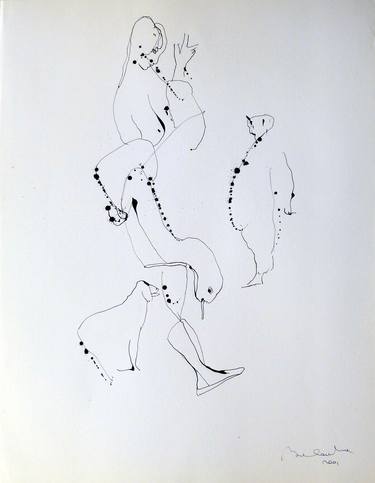 Original Figurative Dogs Drawings by Frederic Belaubre