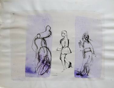 Original Figurative Women Drawings by Frederic Belaubre