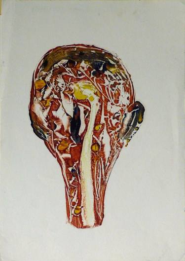 Head 1, monoprint thumb