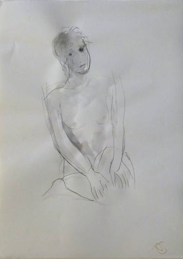 Original Realism Nude Drawings by Frederic Belaubre