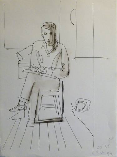 Original Figurative Portrait Drawings by Frederic Belaubre