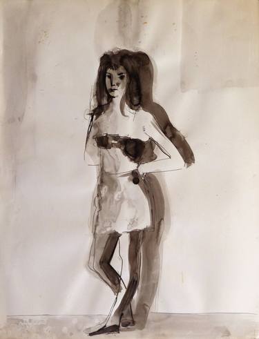 Original Figurative Women Drawings by Frederic Belaubre