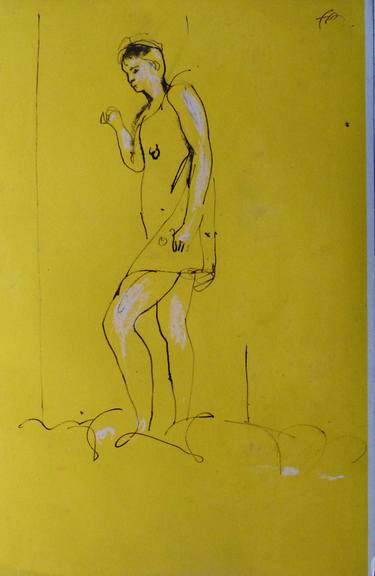 Standing Model, on yellow paper thumb