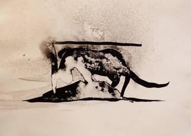 Original Figurative Cats Drawings by Frederic Belaubre