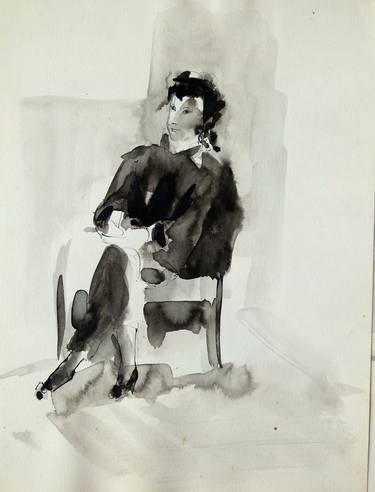 Original Figurative Women Drawings by Frederic Belaubre