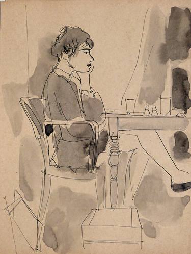 Original Figurative Women Drawings by Frederic Belaubre