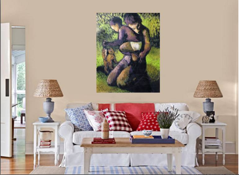 Original Figurative Children Painting by Frederic Belaubre
