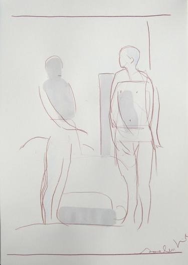 Original Figurative People Drawings by Frederic Belaubre