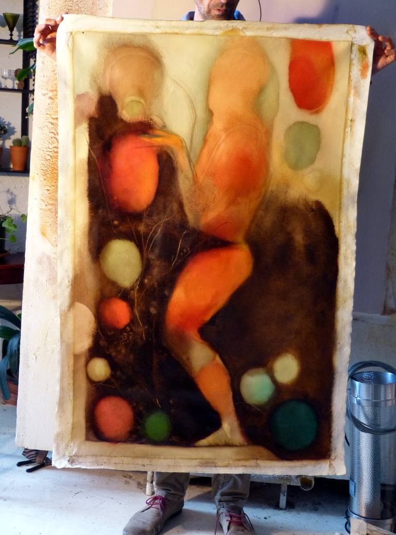 Original Abstract Erotic Painting by Frederic Belaubre