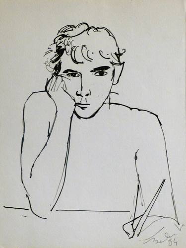 Original Figurative Portrait Drawings by Frederic Belaubre