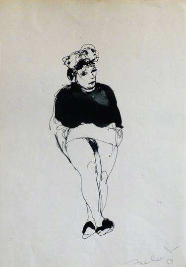 Original Figurative Women Drawings by Frederic Belaubre