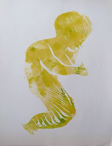 The baby - monoprint, unique artwork - Limited Edition 1 of 1 thumb