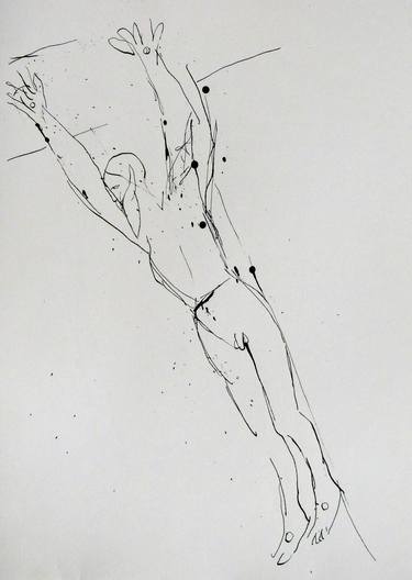 Original Figurative People Drawings by Frederic Belaubre