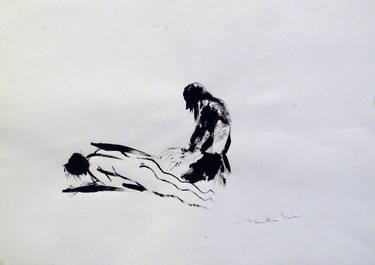 Original Figurative Erotic Drawings by Frederic Belaubre