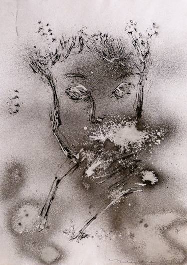 Original Expressionism Portrait Drawings by Frederic Belaubre