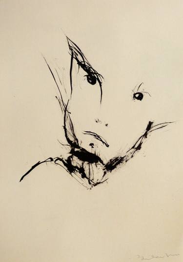 Original Figurative Portrait Drawings by Frederic Belaubre