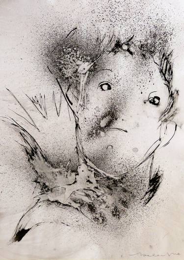 Original Expressionism Portrait Drawings by Frederic Belaubre