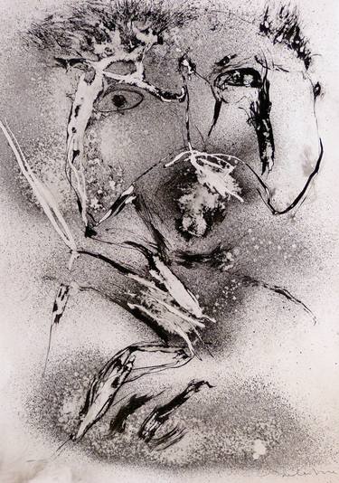 Original Abstract Portrait Drawings by Frederic Belaubre