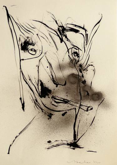 Original Abstract Portrait Drawings by Frederic Belaubre