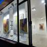Original drawing, acrylic on paper. Additional photos show drawings from the same series displayed in a gallery.