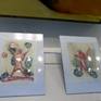 Original drawing, acrylic on paper. Additional photos show drawings from the same series displayed in a gallery.