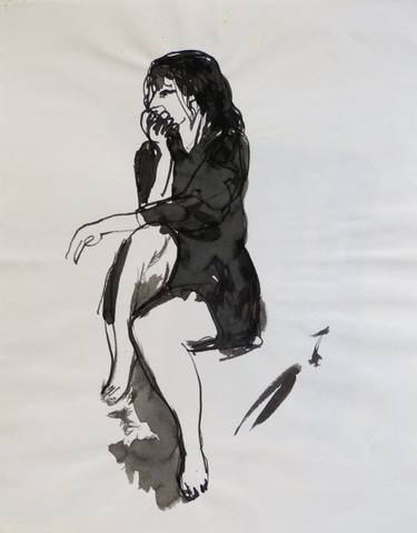 Original Figurative Women Drawings by Frederic Belaubre