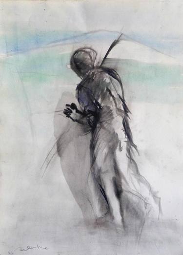 Original Figurative Landscape Drawings by Frederic Belaubre