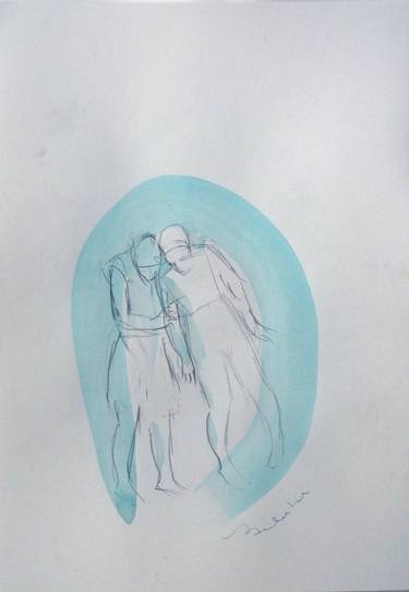 Original Figurative People Drawings by Frederic Belaubre