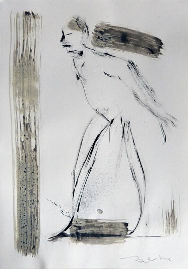 Original Figurative People Drawings by Frederic Belaubre