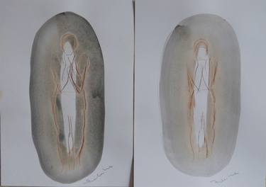 Original Figurative Women Drawings by Frederic Belaubre