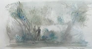 Original Figurative Landscape Drawings by Frederic Belaubre