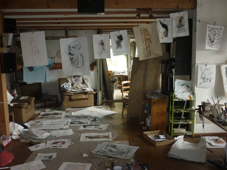 Original Abstract Animal Drawing by Frederic Belaubre