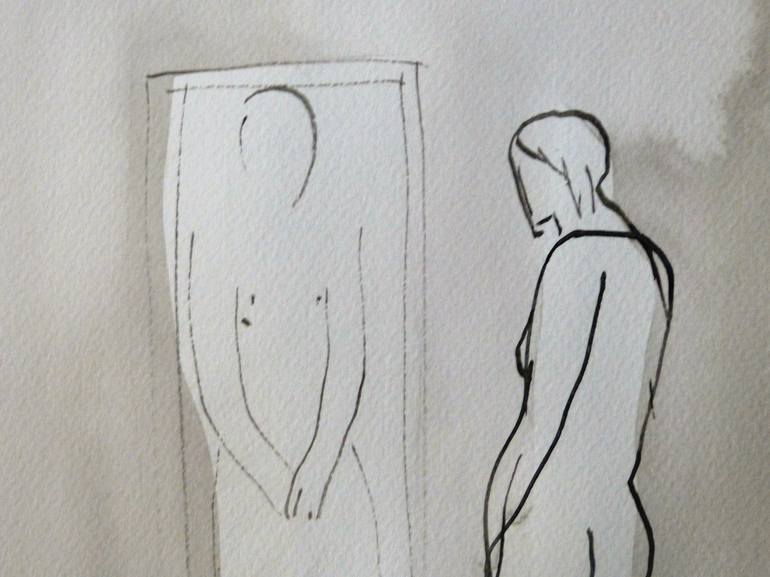 Original Figurative Nude Drawing by Frederic Belaubre