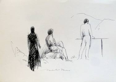 Original Figurative People Drawings by Frederic Belaubre