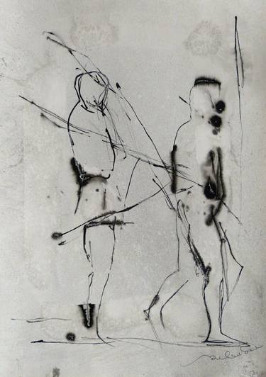 Original Figurative People Drawings by Frederic Belaubre